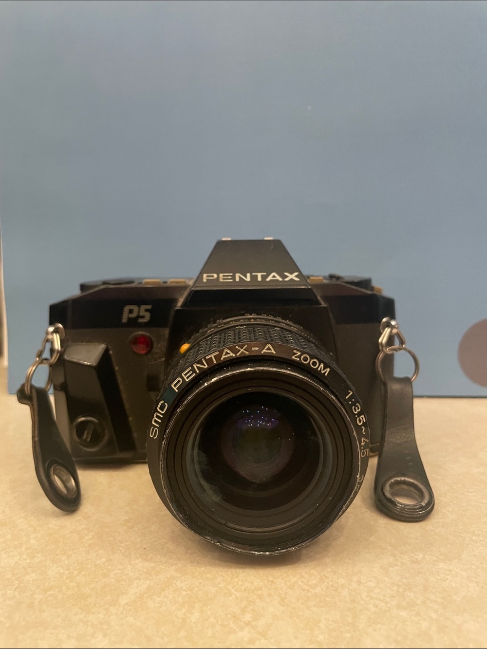 Pentax Black SLR Film Camera with Black Lens